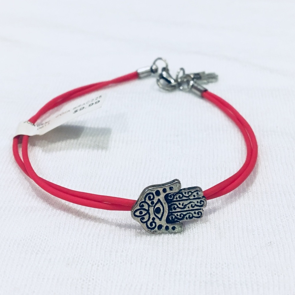 💚Red & Silver Hamsa Bracelet